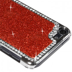 Coque Rigide pour Apple iPod Touch 5 Style Paillette aux Diamants Couleur Rouge
