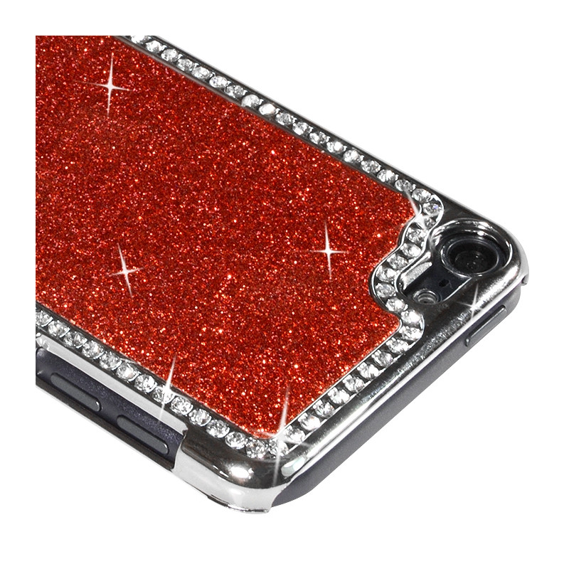 Housse Etui Coque Rigide pour Apple iPod Touch 5 Style Paillette aux Diamants Couleur Rouge