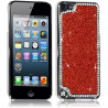 Housse Etui Coque Rigide pour Apple iPod Touch 5 Style Paillette aux Diamants Couleur Rouge