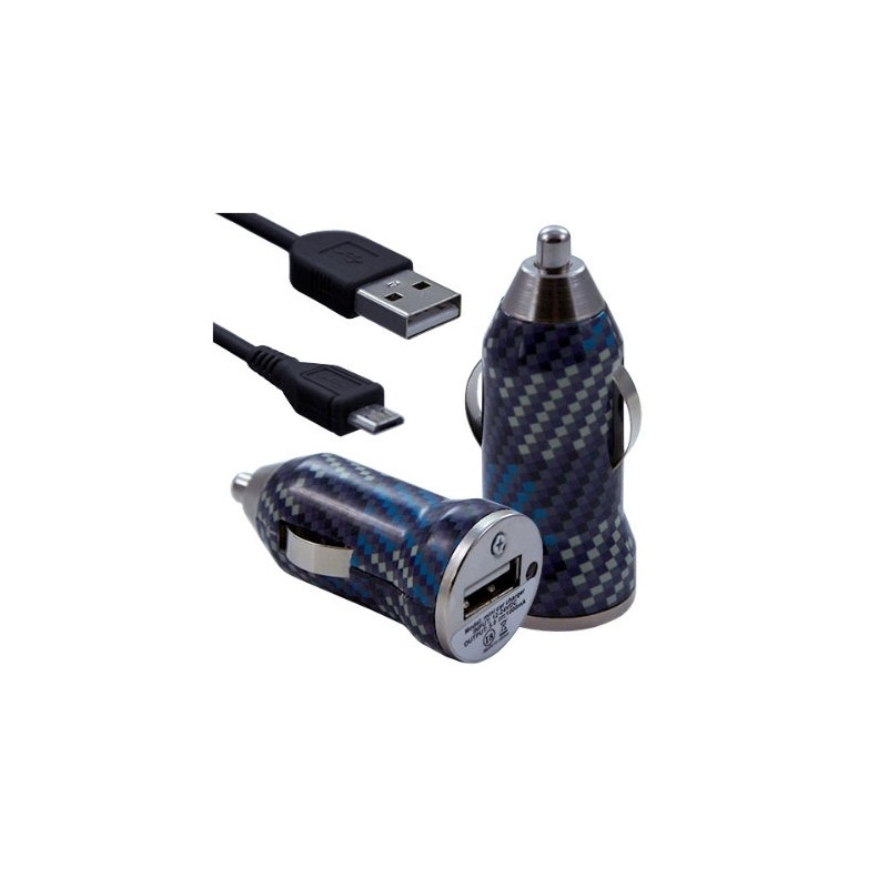 Chargeur voiture allume cigare USB avec câble data pour Archos 50 Platinum avec motif CV04
