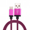 Chargeur Voiture Allume-Cigare Câble USB Type C Rose pour ZTE Axon 7