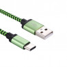 Chargeur Voiture Allume-Cigare Câble USB Type C Vert pour ZTE Axon 7