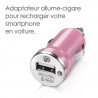 Chargeur Voiture Allume-Cigare Câble USB Type C Rose pour OnePlus 3