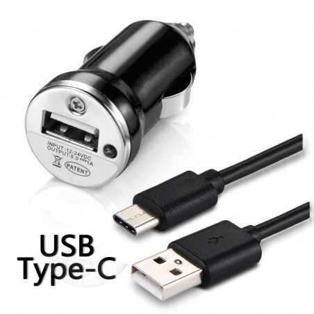 Chargeur Voiture Allume-Cigare Câble USB Type C Noir pour OnePlus 3