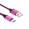 Chargeur Voiture Allume-Cigare Câble USB Type C Rose pour OnePlus 2