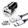 Chargeur Voiture Câble USB Type C Gris pour Samsung Galaxy Note 8