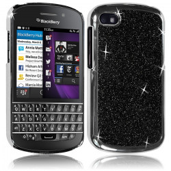 Coque Rigide pour BlackBerry Q10 Style Paillette Couleur Noir