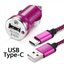 Chargeur Voiture Allume-Cigare Câble USB Type C Blanc pour OnePlus 6