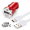 Chargeur Voiture Allume-Cigare Câble USB Type C Blanc pour OnePlus 6