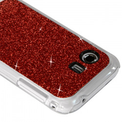 Housse Etui Coque Rigide pour Samsung Galaxy Y Style Paillette Couleur Rouge