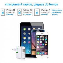 Chargeur Secteur 2 Ports USB pour Smartphone Apple iPhone X