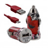 Chargeur voiture allume cigare USB avec câble data CV01 pour Archos : 35 Carbon/ 40 Titanium/ 45 Helium 4G/ 45 Platinum/ 45 Tit