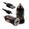 Chargeur voiture allume cigare USB avec câble data CV02 pour Archos : 35 Carbon/ 40 Titanium/ 45 Helium 4G/ 45 Platinum/ 45 Tit