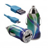 Chargeur voiture allume cigare USB avec câble data CV03 pour Archos : 35 Carbon/ 40 Titanium/ 45 Helium 4G/ 45 Platinum/ 45 Tit