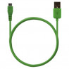 Chargeur voiture allume cigare USB avec câble data couleur vert pour HTC : Desire C / Explorer / One V / Raider 4G /