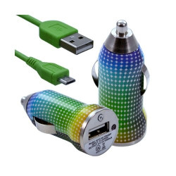 Chargeur voiture allume cigare USB avec câble data CV13 pour Sony : Xperia C / Xperia E / Xperia J / Xperia L / Xperia M / Xper