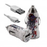 Chargeur maison + allume cigare USB + câble data HF12 pour Alcatel : One Touch 838 /One Touch 903/ One Touch 910 / One Touch 91