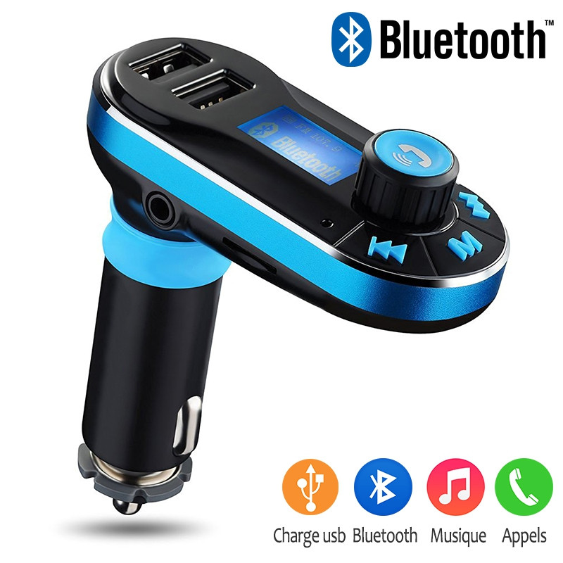 Kit Mains Libres Bluetooth Voiture Bleu pour Logicom Le Lift