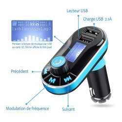 Kit Mains Libres Bluetooth Voiture Bleu pour Echo Volt