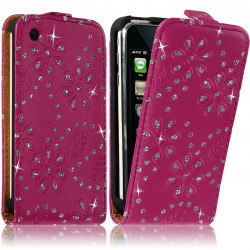 Housse Coque Etui pour Apple iPhone 3G/3GS Style Diamant Couleur Rose Fushia