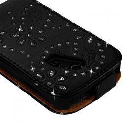 Housse Coque Etui pour Samsung Chat 335 Style Diamant Couleur Noir