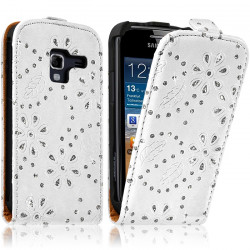 Housse Coque Etui pour Samsung Galaxy Ace 2 Style Diamant Couleur Blanc