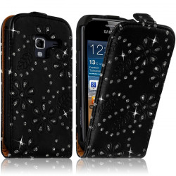 Housse Coque Etui pour Samsung Galaxy Ace 2 Style Diamant Couleur Noir
