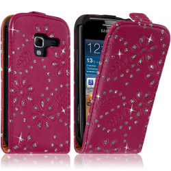 Housse Coque Etui pour Samsung Galaxy Ace 2 Style Diamant Couleur Rose Fushia