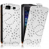 Housse Coque Etui pour Samsung Wave 3 Style Diamant Couleur Blanc