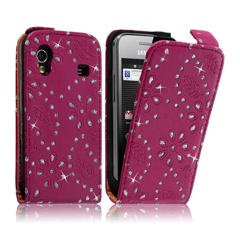 Housse Coque Etui pour Samsung Galaxy Ace  Style Diamant Couleur Rose Fushia