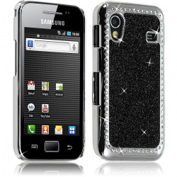 Housse Etui Coque Rigide pour Samsung Galaxy Ace Style Paillette aux Diamants Couleur Noir