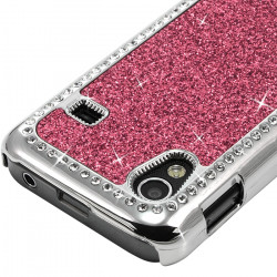 Housse Etui Coque Rigide pour Samsung Galaxy Ace Style Paillette aux Diamants Couleur Rose
