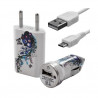 Chargeur maison + allume cigare USB + câble data HF01 pour Huawei : Ascend D /Quad XL/Ascend G300/ Ascend G330 U8825/ Ascend G5