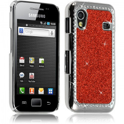 Housse Etui Coque Rigide pour Samsung Galaxy Ace Style Paillette aux Diamants Couleur Rouge