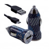 Chargeur maison + allume cigare USB + câble data CV04 pour Nokia : Asha 200 / Asha 201 / Asha 202 / Asha 210 / Asha 302 / Asha 