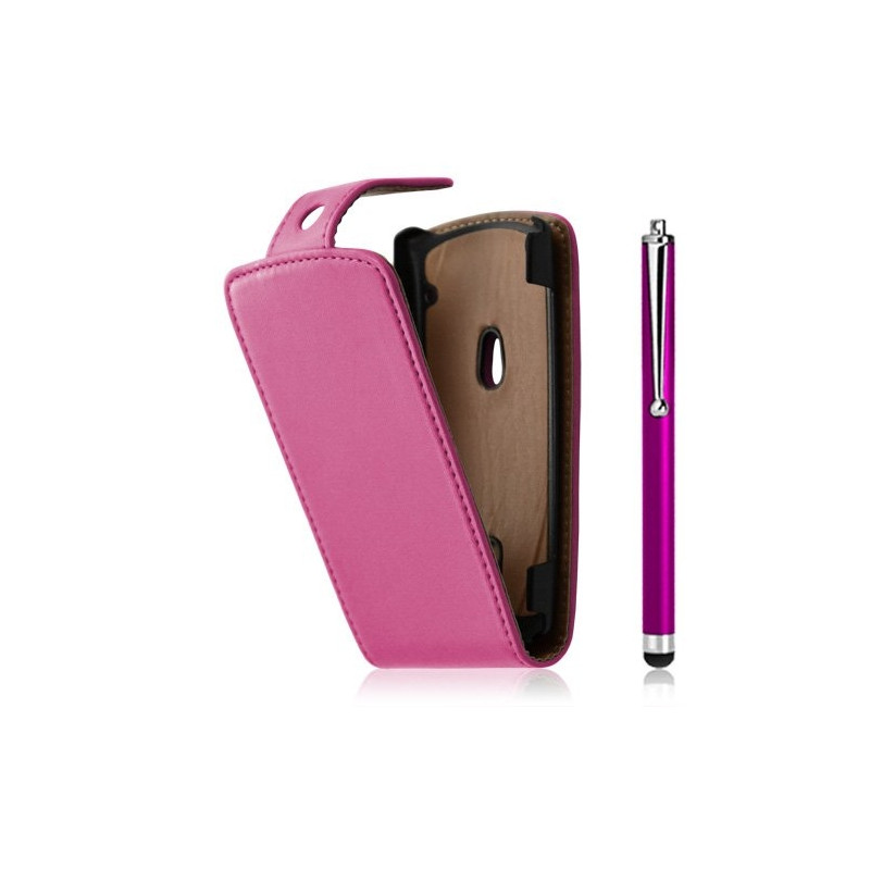 Housse étui coque pour Sony Ericsson Xperia Kyno couleur rose fuschia + stylet luxe + film écran