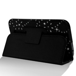 Housse coque etui pour Samsung Galaxy Note Style Diamant Couleur Noir