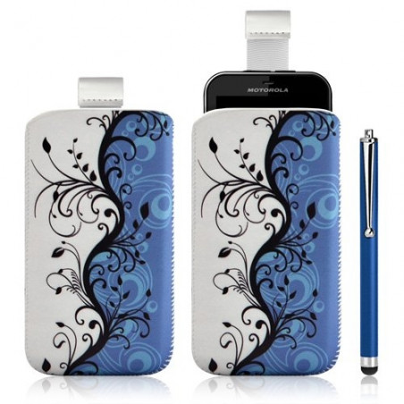 Housse coque étui pochette pour Motorola Defy avec motif + Stylet luxe