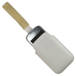 Housse coque étui pochette blanc pour Samsung Galaxy Naos i5801 + Stylet