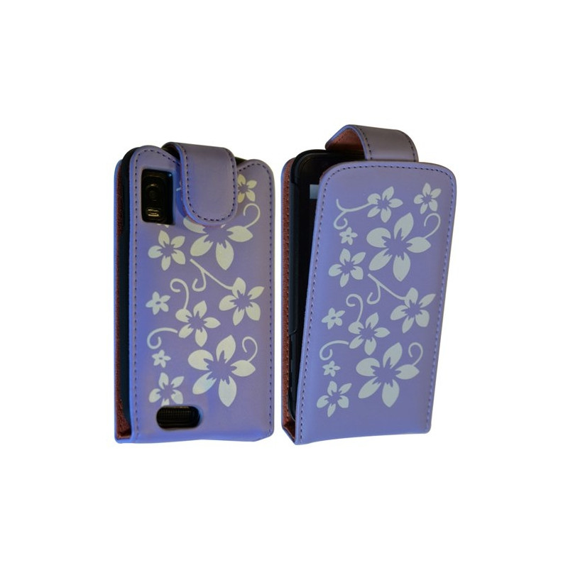 Housse coque étui fleur violet pour Motorola Atrix + film protecteur