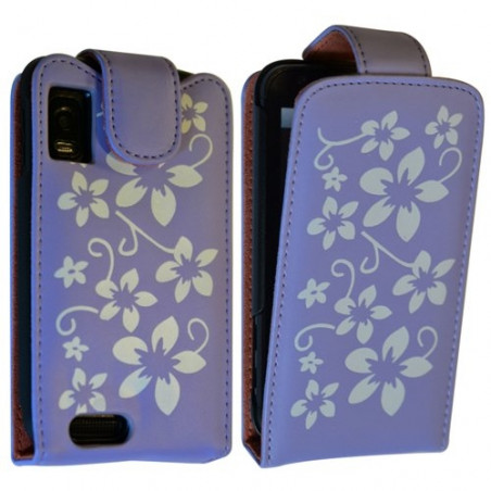 Housse coque étui fleur violet pour Motorola Atrix + film protecteur