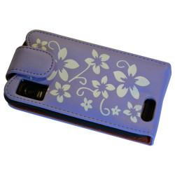 Housse coque étui fleur violet pour Motorola Atrix + film protecteur