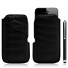 Housse coque étui pochette style croco pour Apple Iphone 4/4S + Stylet