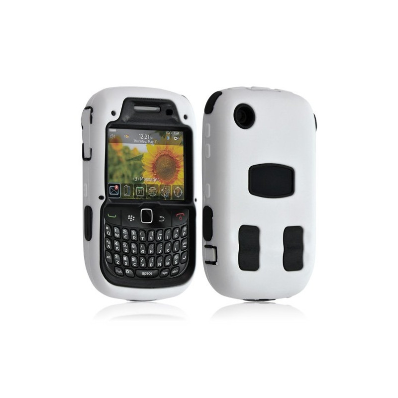 Housse étui coque pour Blackberry Curve 8520 couleur blanc + Film de protection