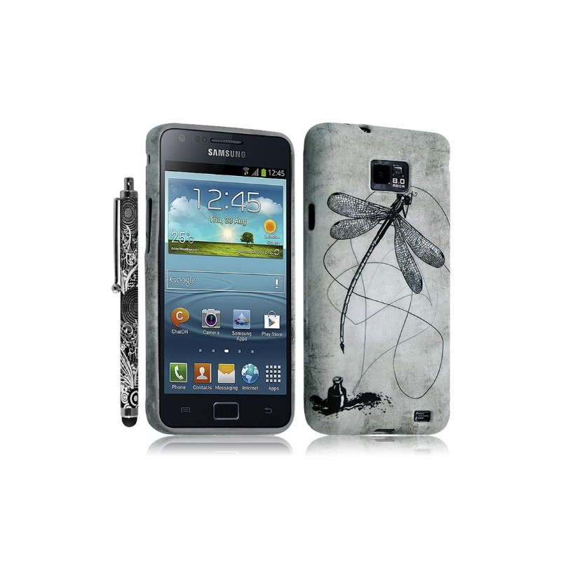 Housse Coque pour Samsung Galaxy S2 Motif LM01 + Stylet