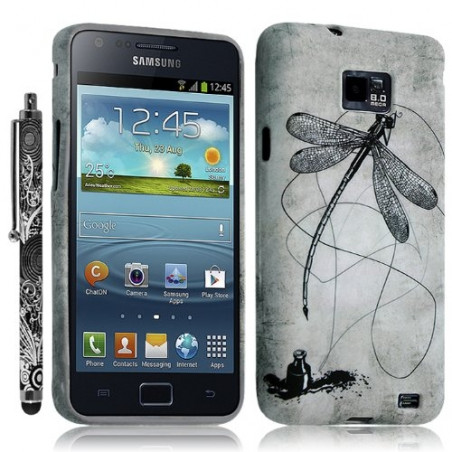 Housse Coque pour Samsung Galaxy S2 Motif LM01 + Stylet