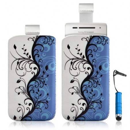 Housse coque étui pochette pour Sony Ericsson Xperia X8 avec motif + Stylet mini