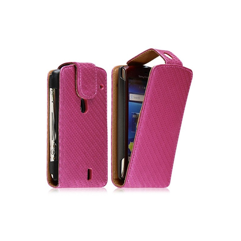 Etui pour Sony Ericsson Xperia Kyno motif gaufré couleur rose fuschia + film protecteur