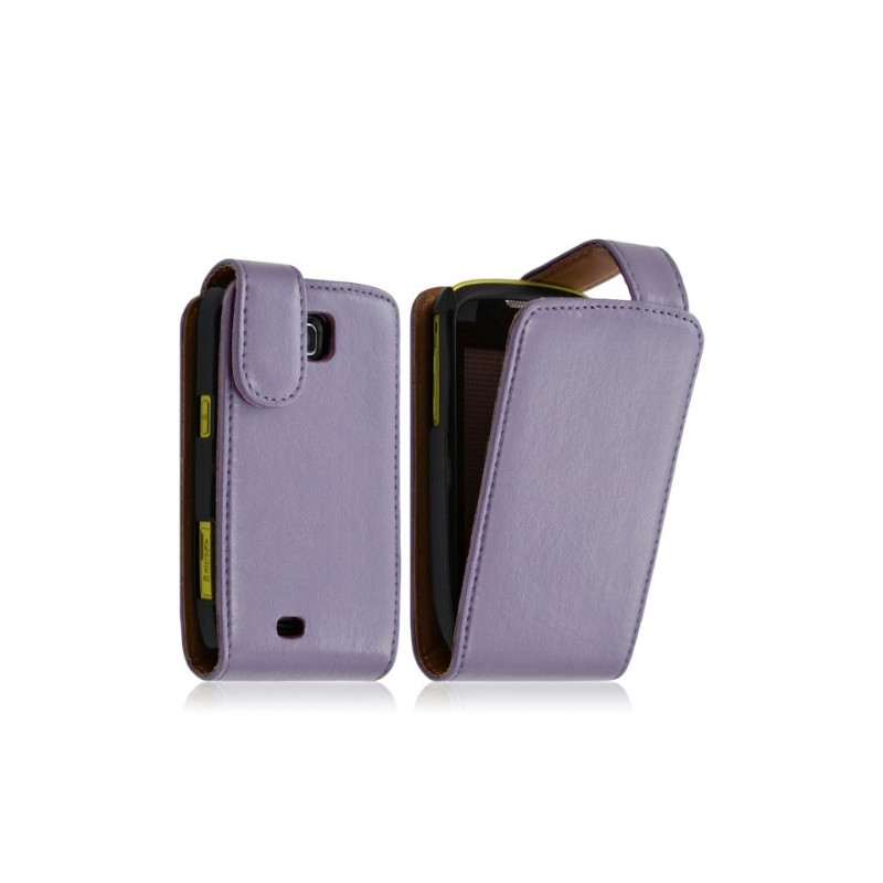 Housse coque étui pour Samsung galaxy mini s5570 couleur violet clair + film protecteur