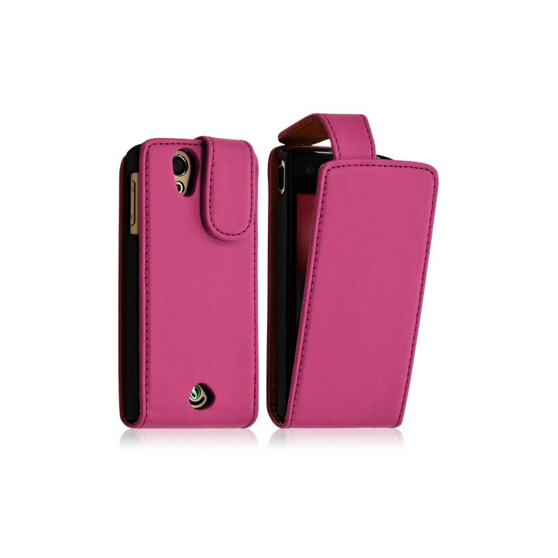 Housse coque étui pour Sony Ericsson Xperia Ray couleur rose fushia + Film protecteur